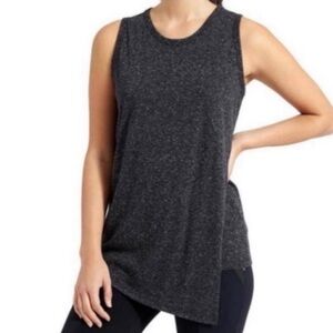 Athleta Getaway Asymmetrical Hem Grey Sleeveless Top